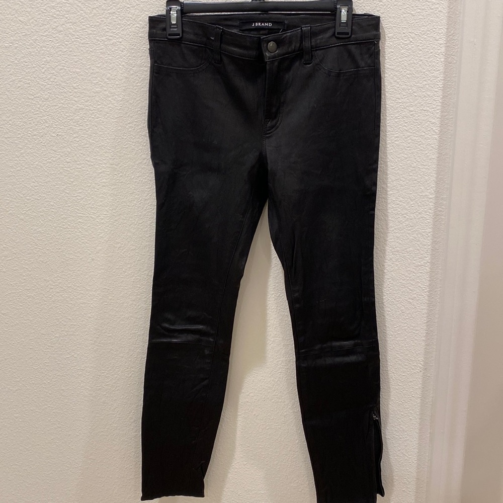 J brand black leather pants